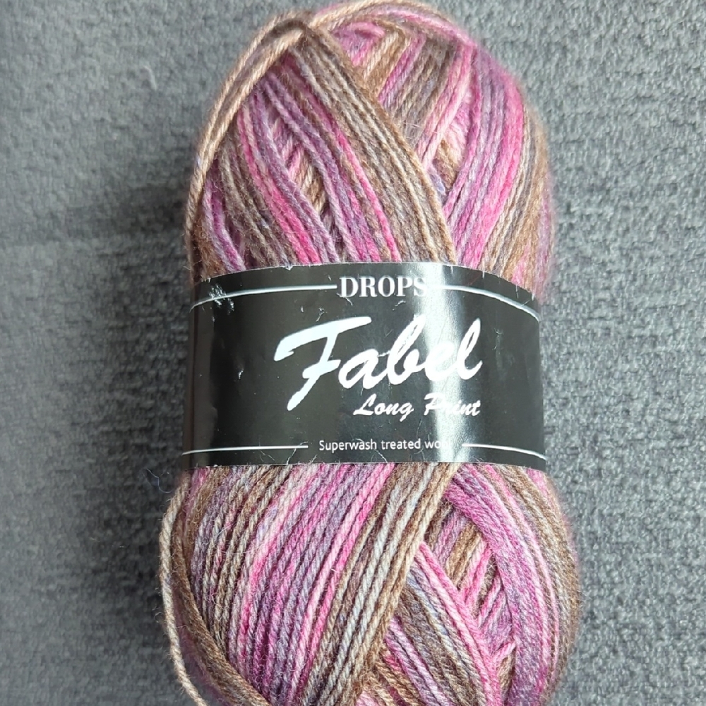 Fabel Long Print Yarn - Pink and Brown